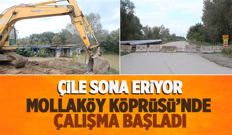 Büyükşehir Mollaköy Köprüsü’nde işleme başladı