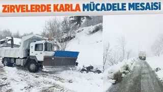  Büyükşehir zirvelerde karla mücadele mesaisinde