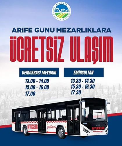 Büyükşehir’den arefe günü mezarlıklara ücretsiz ulaşım