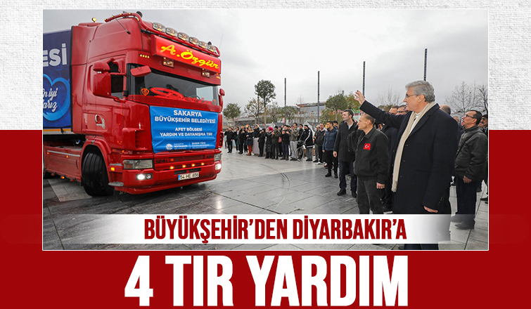 Büyükşehirin yardım tırları Diyarbakır'a gitmek üzere yola çıktı