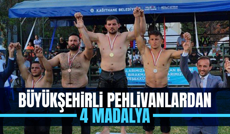 Büyükşehirli pehlivanlar madalyaları topladı