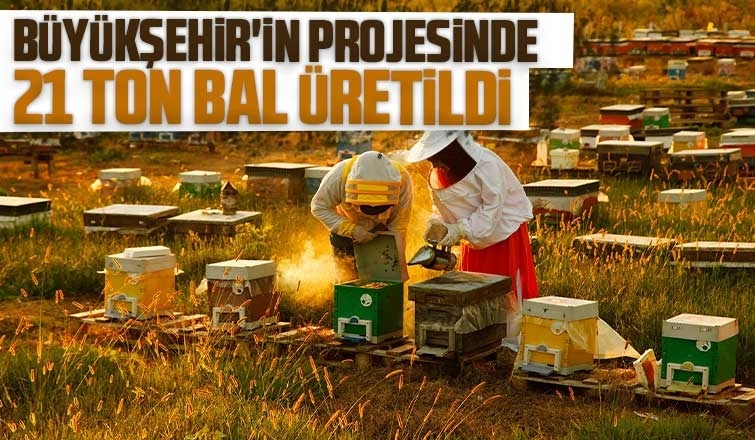 Büyükşehirin projesinde 21 ton bal üretildi