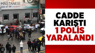 Cadde'de olay bir polis düşerek yaralandı 