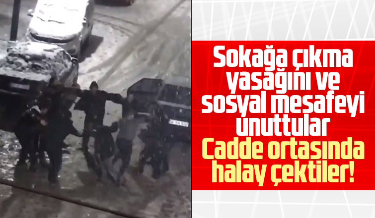 Cadde ortasında halay çektiler