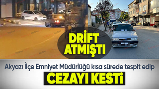 Caddede drift atmıştı cezası kesildi