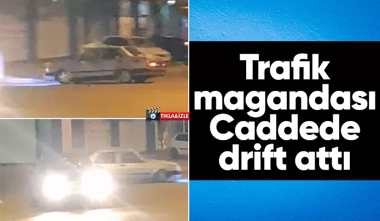 Caddede drift attı korku yaşattı