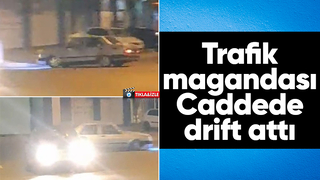 Caddede drift attı korku yaşattı