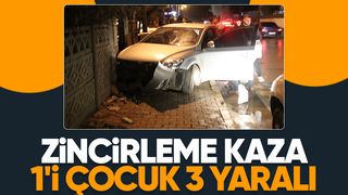 Caddede zincirleme kaza 3 yaralı