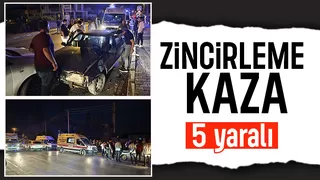 Caddede zincirleme kaza 5 yaralı
