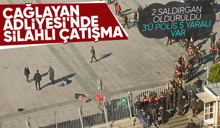 Çağlayan Adliyesi önünde hareketli anlar! Silah sesleri yükseldi...