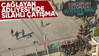Çağlayan Adliyesi önünde hareketli anlar! Silah sesleri yükseldi...