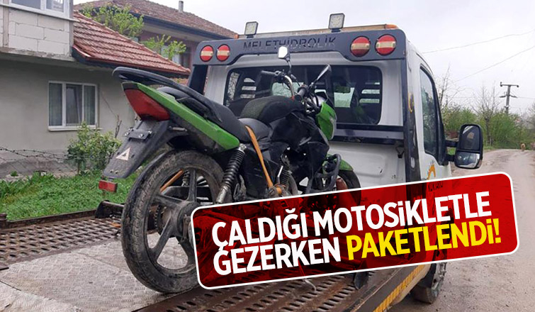 Çaldığı motosikleti kullanırken jandarmaya yakalandı
