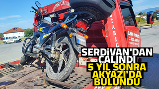 Çalıntı motosiklet 5 yıl sonra bulundu