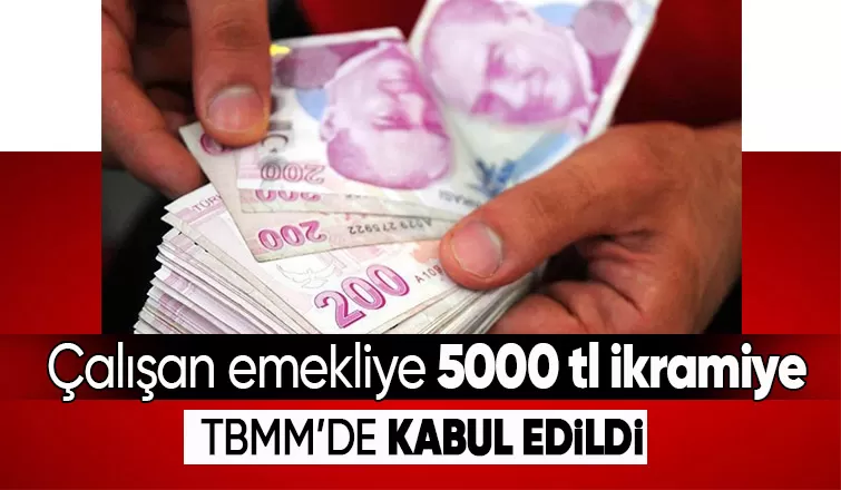 Çalışan emekliye 5 bin lira ikramiye TBMM'de kabul edildi