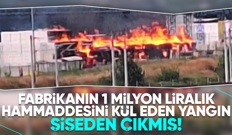 Cam şişeler fabrikadaki 1 milyon liralık hammaddeyi kül etti