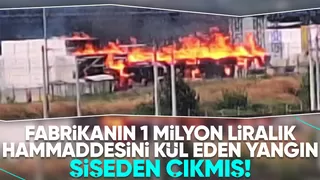 Cam şişeler fabrikadaki 1 milyon liralık hammaddeyi kül etti