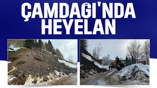 Çamdağı'nda heyelan meydana geldi