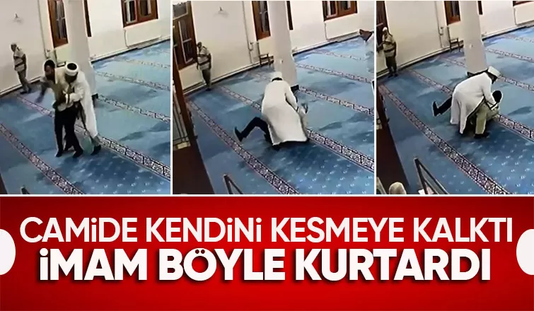 Camide kendini kesmeye kalktı