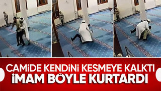 Camide kendini kesmeye kalktı