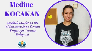 Çanakkale Kompozisyonuyla Türkiye 2.si oldu