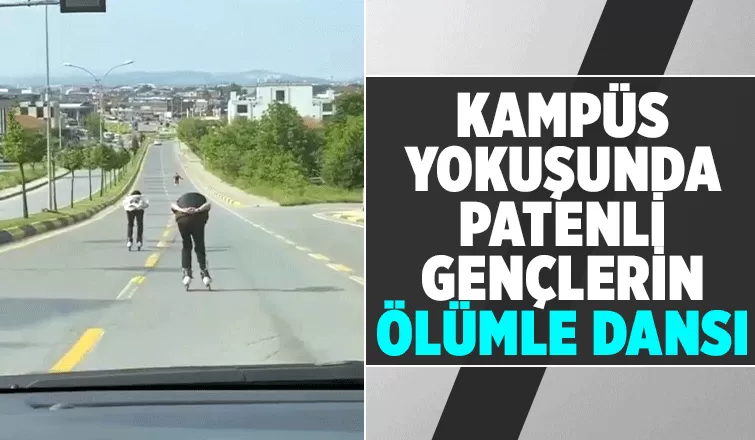 Canlarını hiçe sayarak kampüs bayırından işte böyle indiler