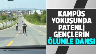 Canlarını hiçe sayarak kampüs bayırından işte böyle indiler