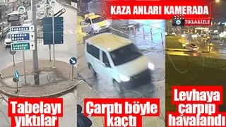 Çark caddesi kavşağında otomobile çarpıp böyle kaçtı!