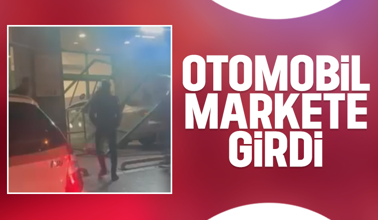 Çark Caddesi'nde otomobil markete girdi
