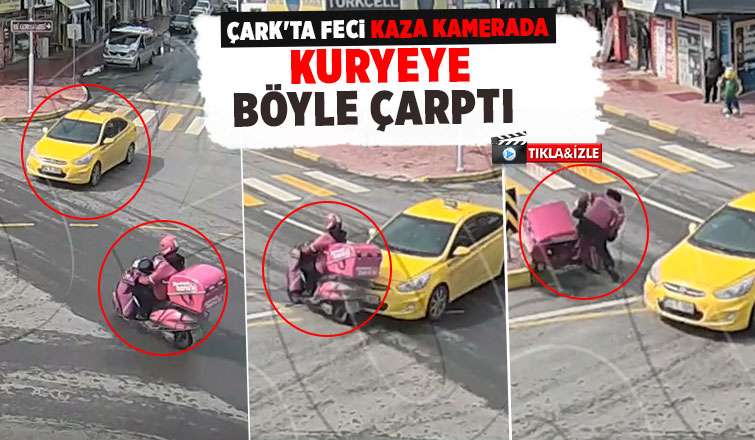 Çark caddesi'ndeki kaza anı kamerada