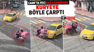 Çark caddesi'ndeki kaza anı kamerada