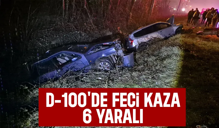 Çarpışan araçlar kanala uçtu: 6 yaralı