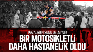 Çarpıştığı otomobilin tavanının üzerine düştü