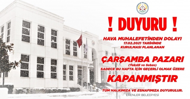 Çarşamba Pazarı'na kar engeli