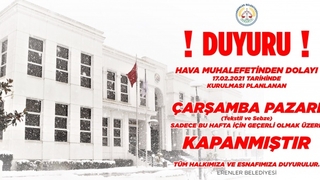 Çarşamba Pazarı'na kar engeli