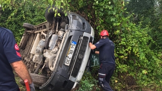 Çatalköy'de korkutan kaza: 1 yaralı