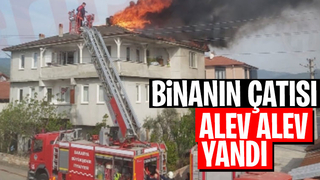Çatı alevlere teslim oldu