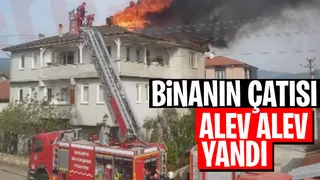 Çatı alevlere teslim oldu
