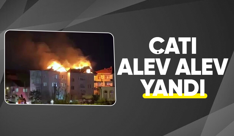 Çatı alevlere teslim oldu