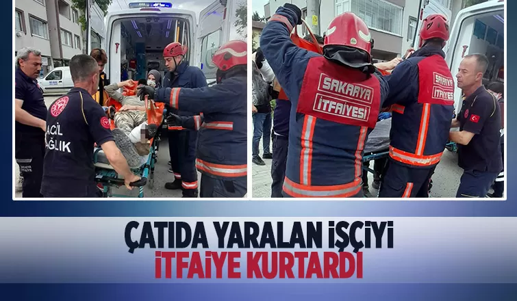 Çatıda çalışırken testere ile kendini yaraladı