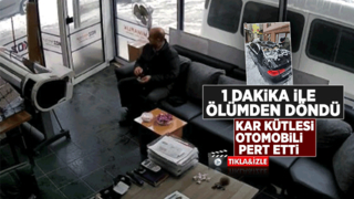 Çatıdan düşen karla otomobil pert oldu