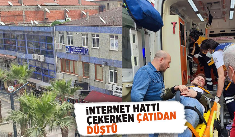 Çatıdan düştü