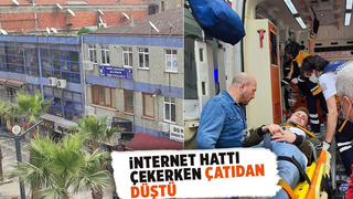 Çatıdan düştü