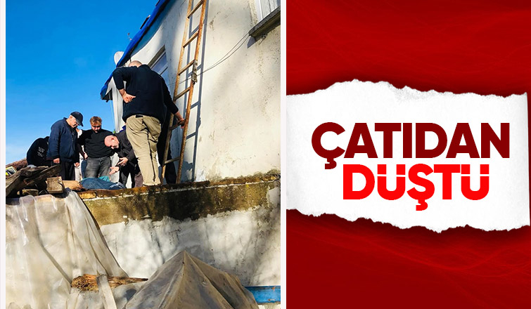 Çatıdan düşüp ölümden döndü