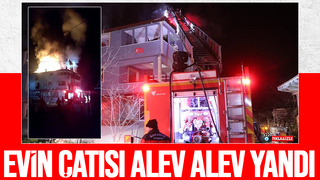 Çatıyı söndürmeye çalışırken üzerine moloz düştü