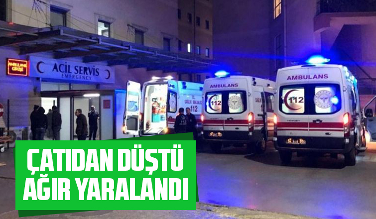 Çatıyı tamir ederken aşağı düştü