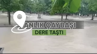 Çaybaşı'nda dere taştı