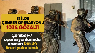 Çember-7 operasyonlarında aranan bin 34 firari yakalandı