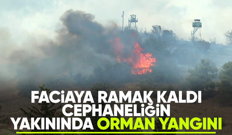 Cephanelik yakınında orman yangını çıktı