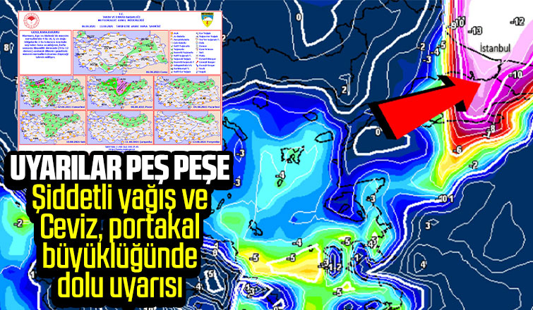 Ceviz, portakal büyüklüğün dolu uyarısı yapıldı
