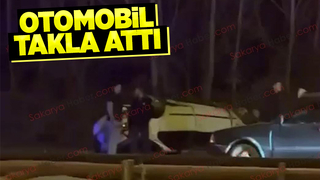 Çevre yolunda kaza: Takla attı